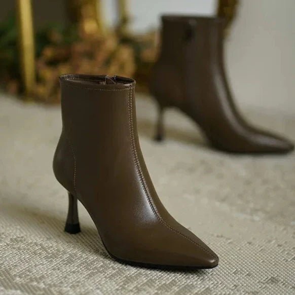 Women's Faux Leather Pointed-Toe Ankle Boots