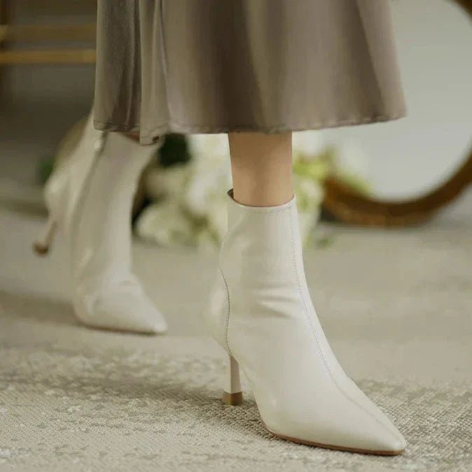 Women's Faux Leather Pointed-Toe Ankle Boots