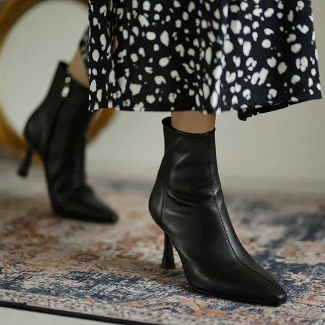 Women's Faux Leather Pointed-Toe Ankle Boots