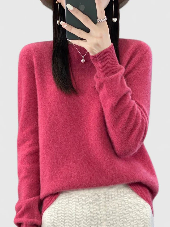 Women's Wool Jumper - Raspberry Red