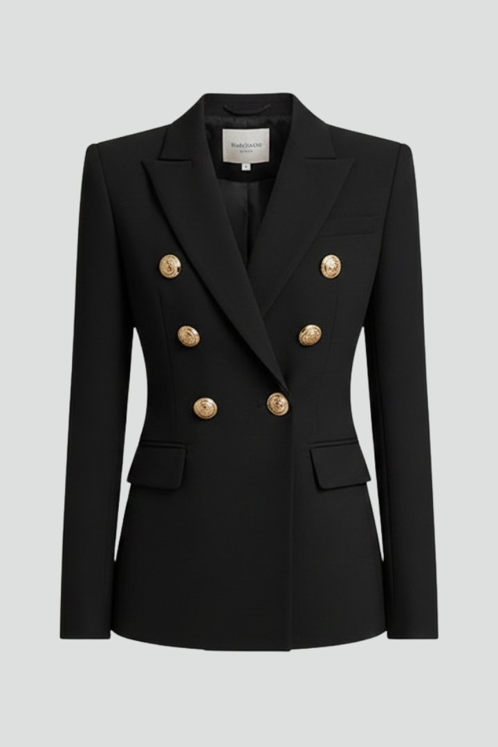 Women's Work Wool Blazer - Navy Blue