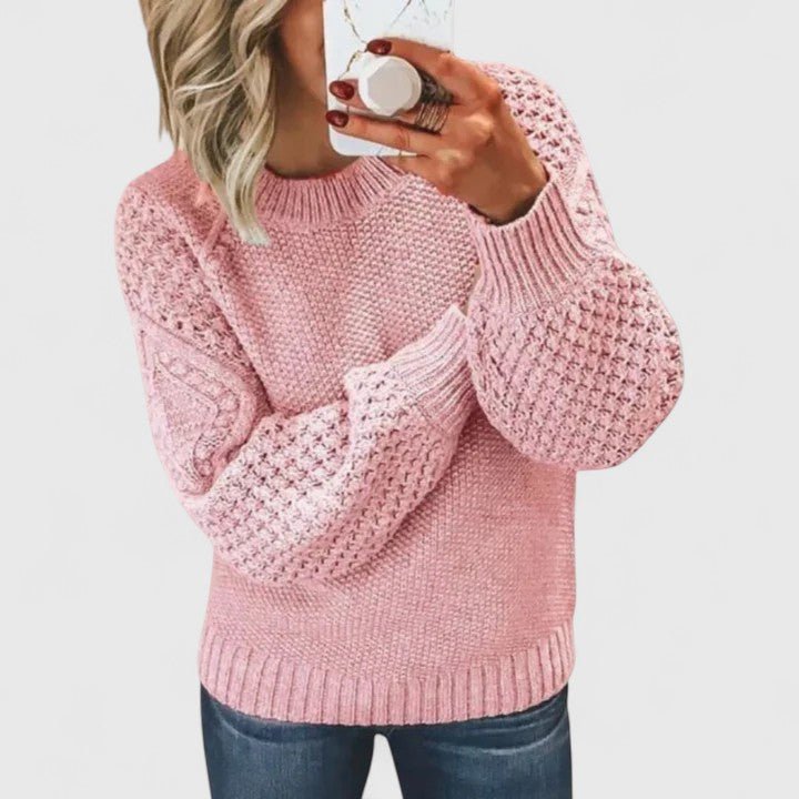 Women's Chunky Cable Knit Jumper - Pink