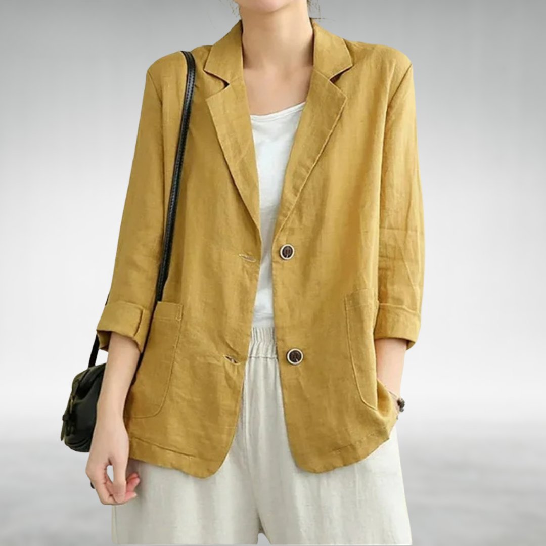 Women's Oversized Blazer - Yellow