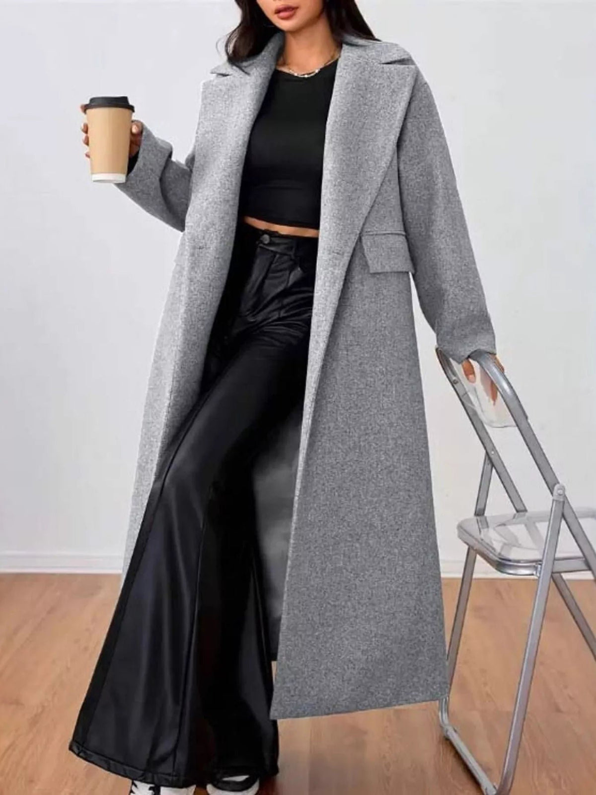 Women's Oversized Longline Wool Trench Coat