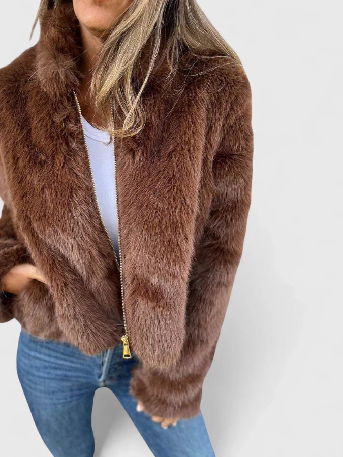Women's Cropped Faux Fur Jacket