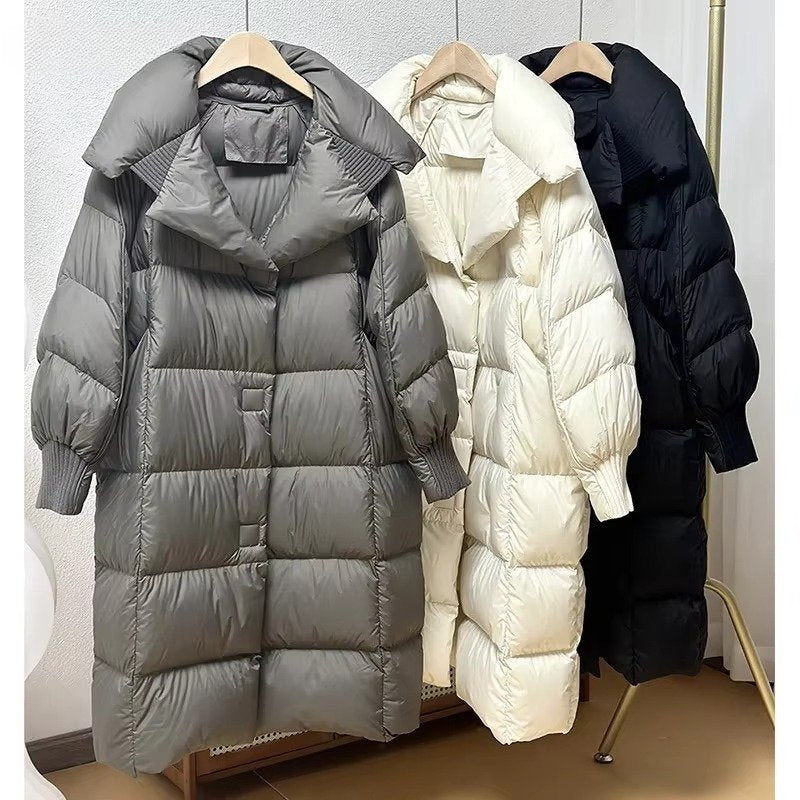 Women's Oversized Quilted Longline Puffer Coat
