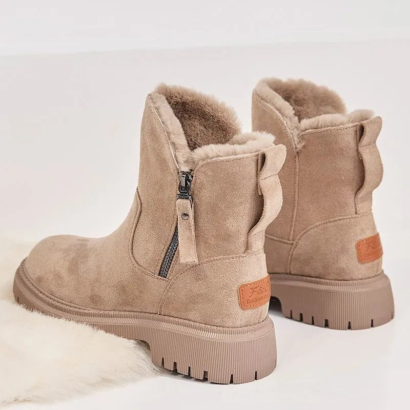 Women's Suede Combat Snow Ankle Boots
