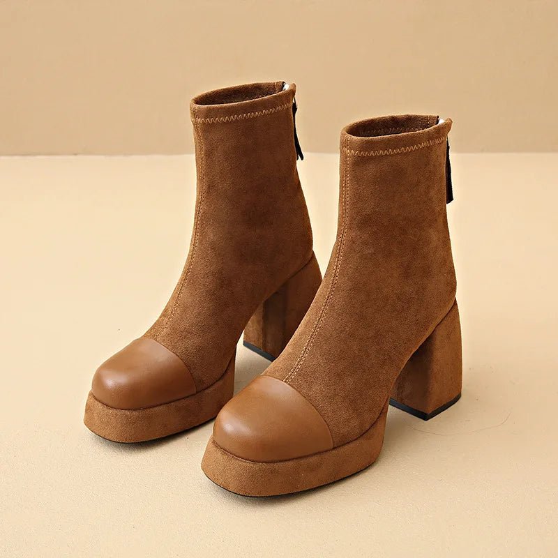 Women's Suede Platform Ankle Boots