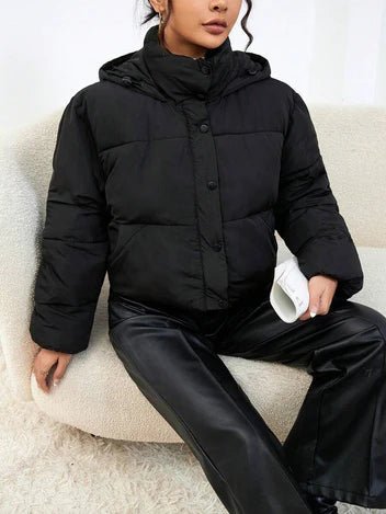 Women's Oversized Cropped Hooded Puffer Jacket