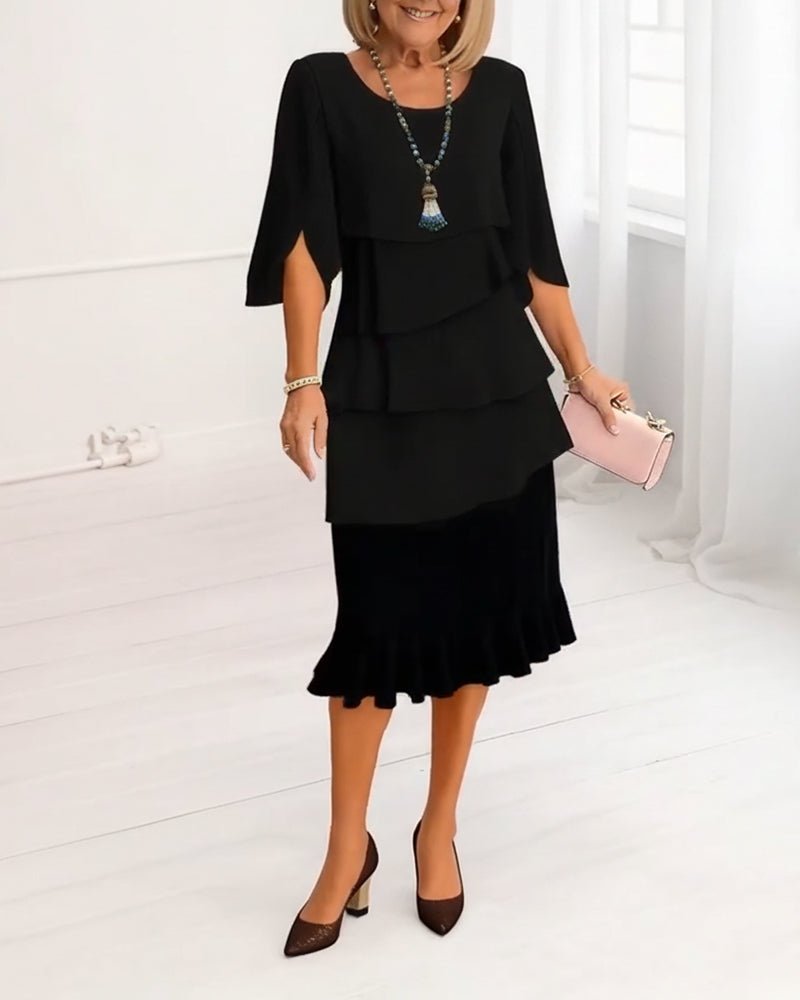 Women's Black Midi Party Dress