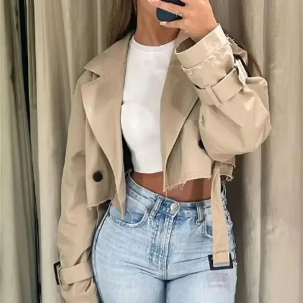 Women's Cropped Trench Jacket