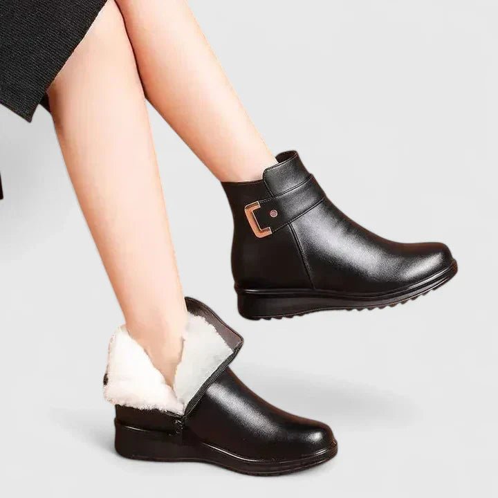 Women's Faux Leather Winter Ankle Boots