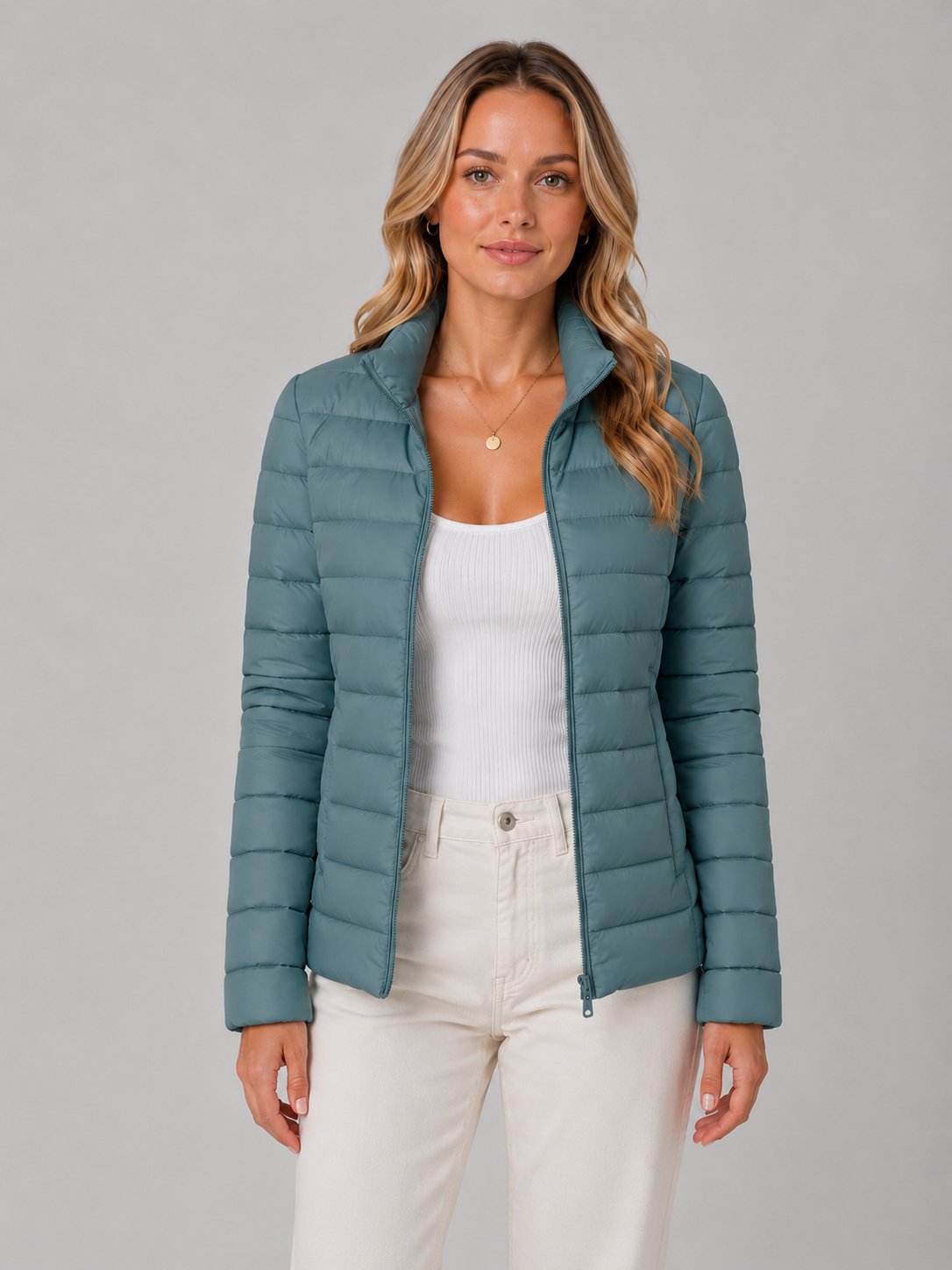 Women's Lightweight Puffer Jacket - Blue