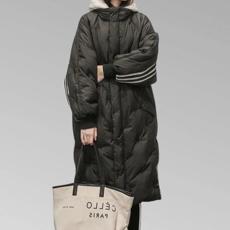 Women's Oversized Hooded Puffer Coat - Black
