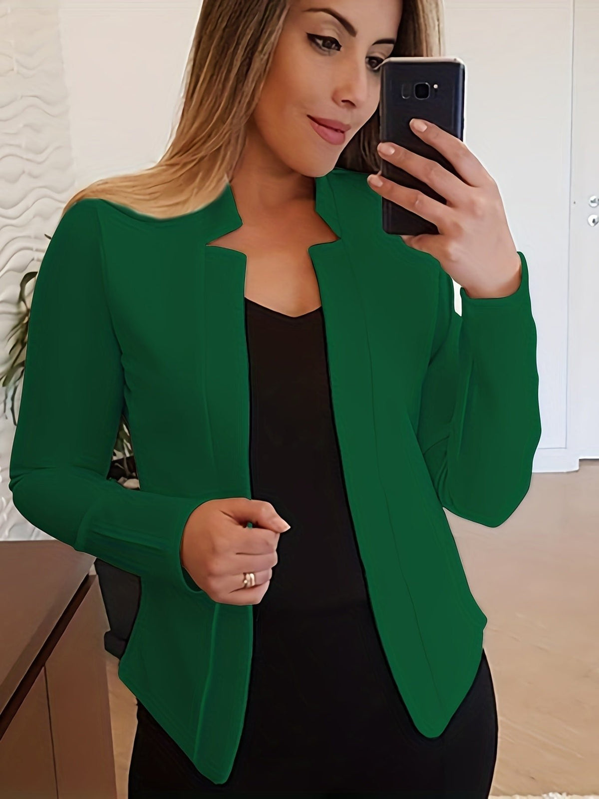Women's Ponte Knit Open-Front Blazer
