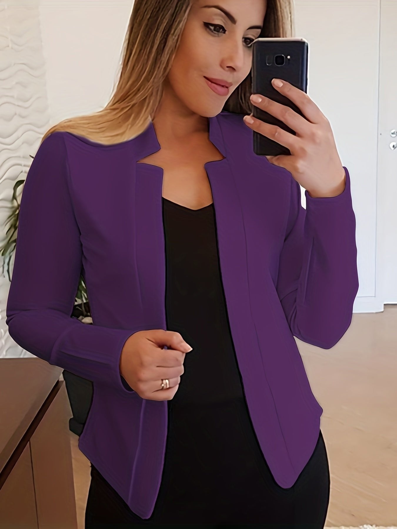 Women's Ponte Knit Open-Front Blazer